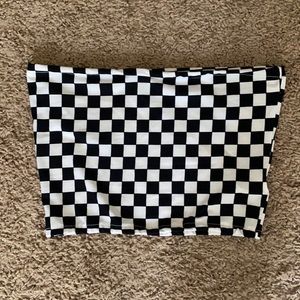 checkered tube top